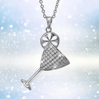 Happy Hour Rhodium Pendant