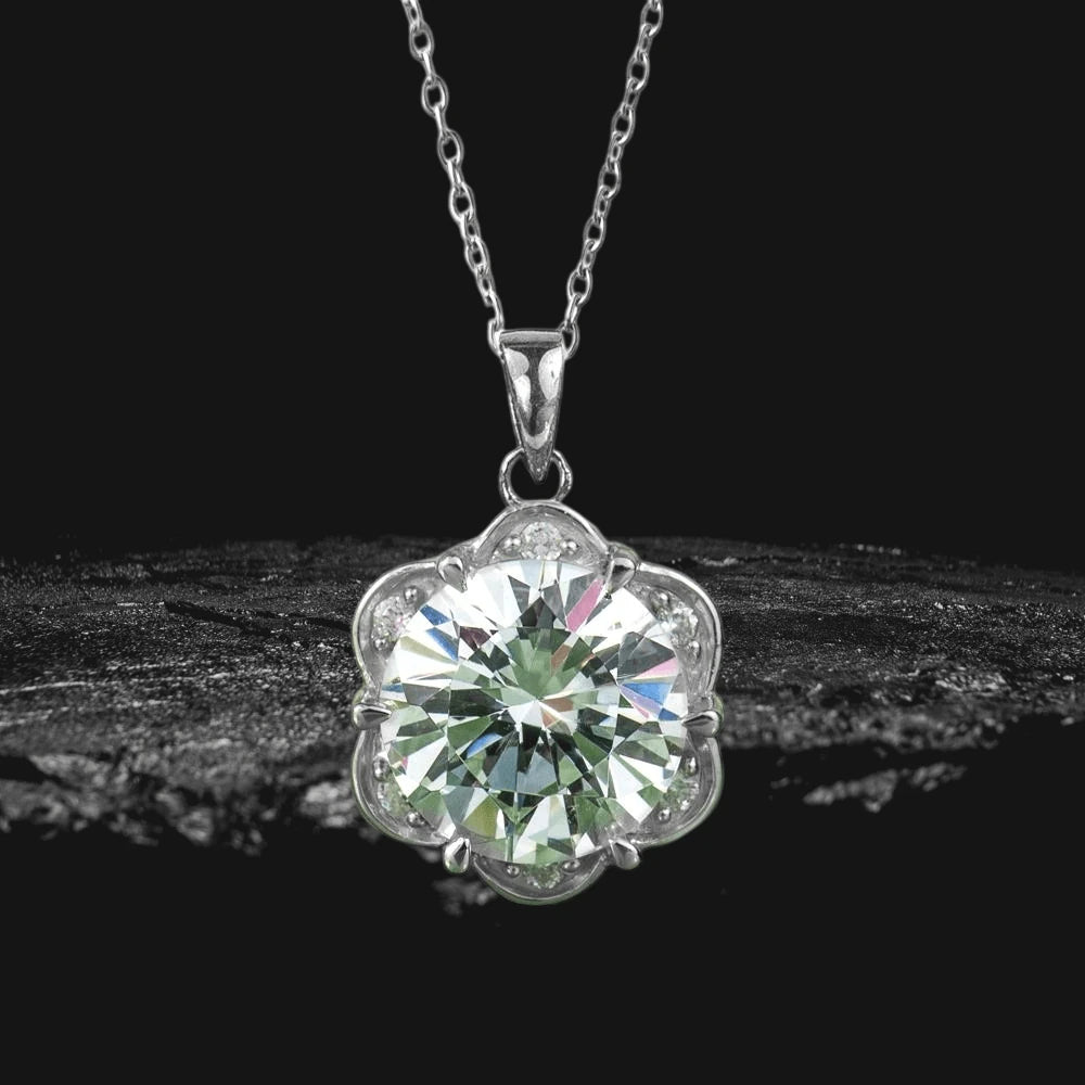 Spring Daisy Pendant featuring a sterling silver and rhodium-plated floral design with a sparkling centerpiece, crafted for women looking for elegant jewelry necklaces.