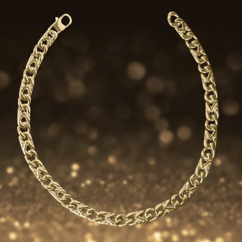 Montclair Golden Steel men's bracelet made of gold-plated stainless steel with a polished link design, perfect for stylish jewelry collections.