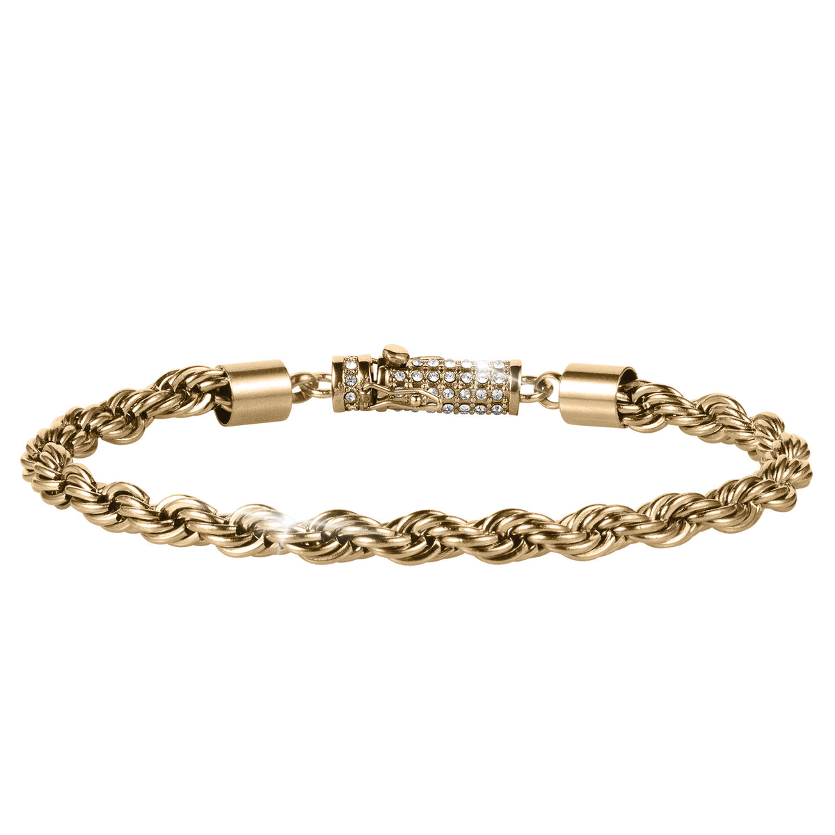 Viper Twist Rope Bracelet in gold tone with an intricate twisted rope chain and sparkling crystal embellished clasp Up To 75% Off Retail