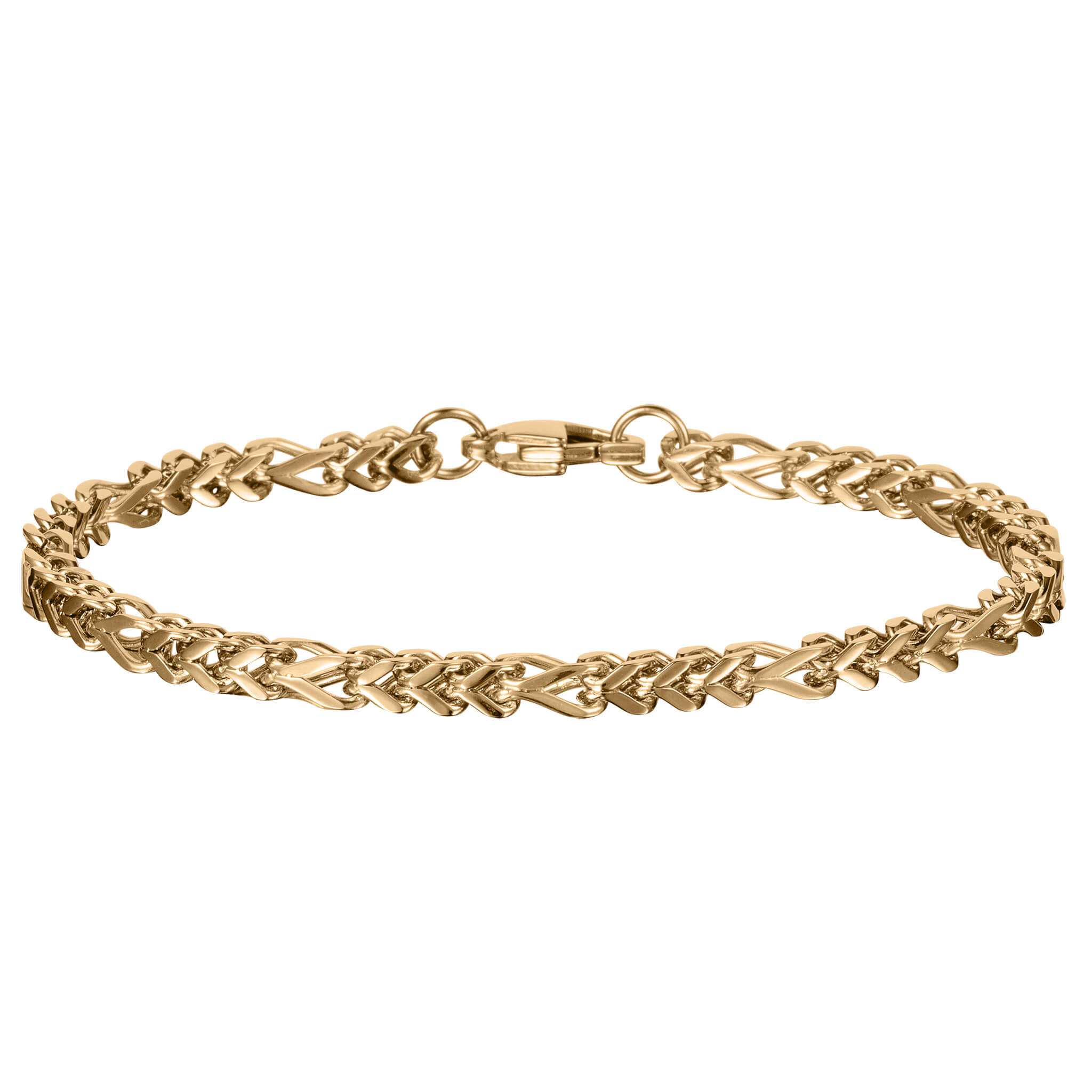 Kodiak Steel Bracelet featuring an intricate gold tone woven chain design and secure clasp Up To 75% Off Retail