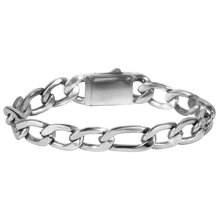 Valor Figaro Bracelet in polished silver-tone metal featuring classic Figaro chain links and secure clasp, available now Up To 75% Off Retail.