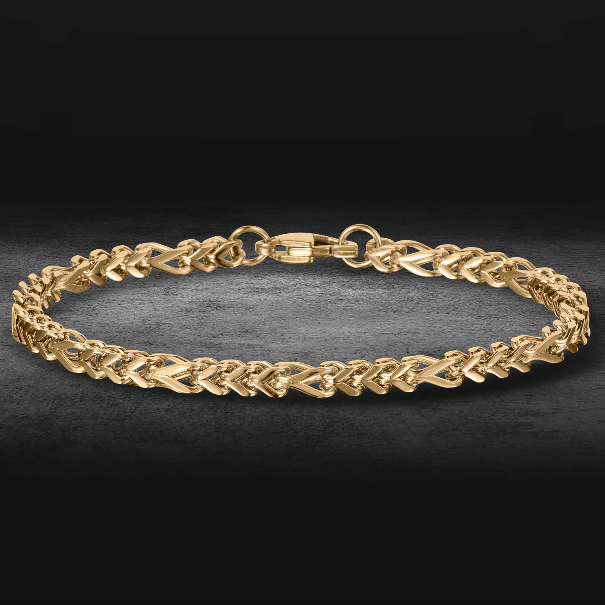 Kodiak Steel Bracelet with an intricate interwoven chain design and secure clasp displayed as elegant jewelry Up To 75% Off Retail