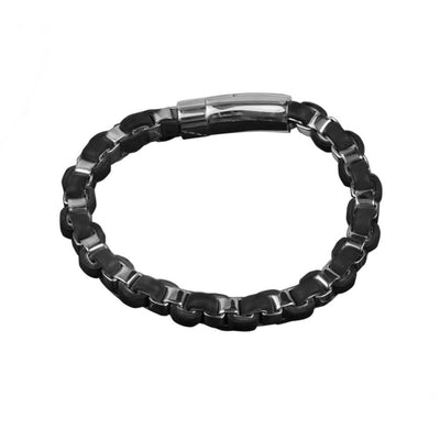 Arizona Steel Men's Bracelet made of stainless steel with a sleek black and silver linked chain design, offering a bold and stylish accessory for men’s jewelry collections.