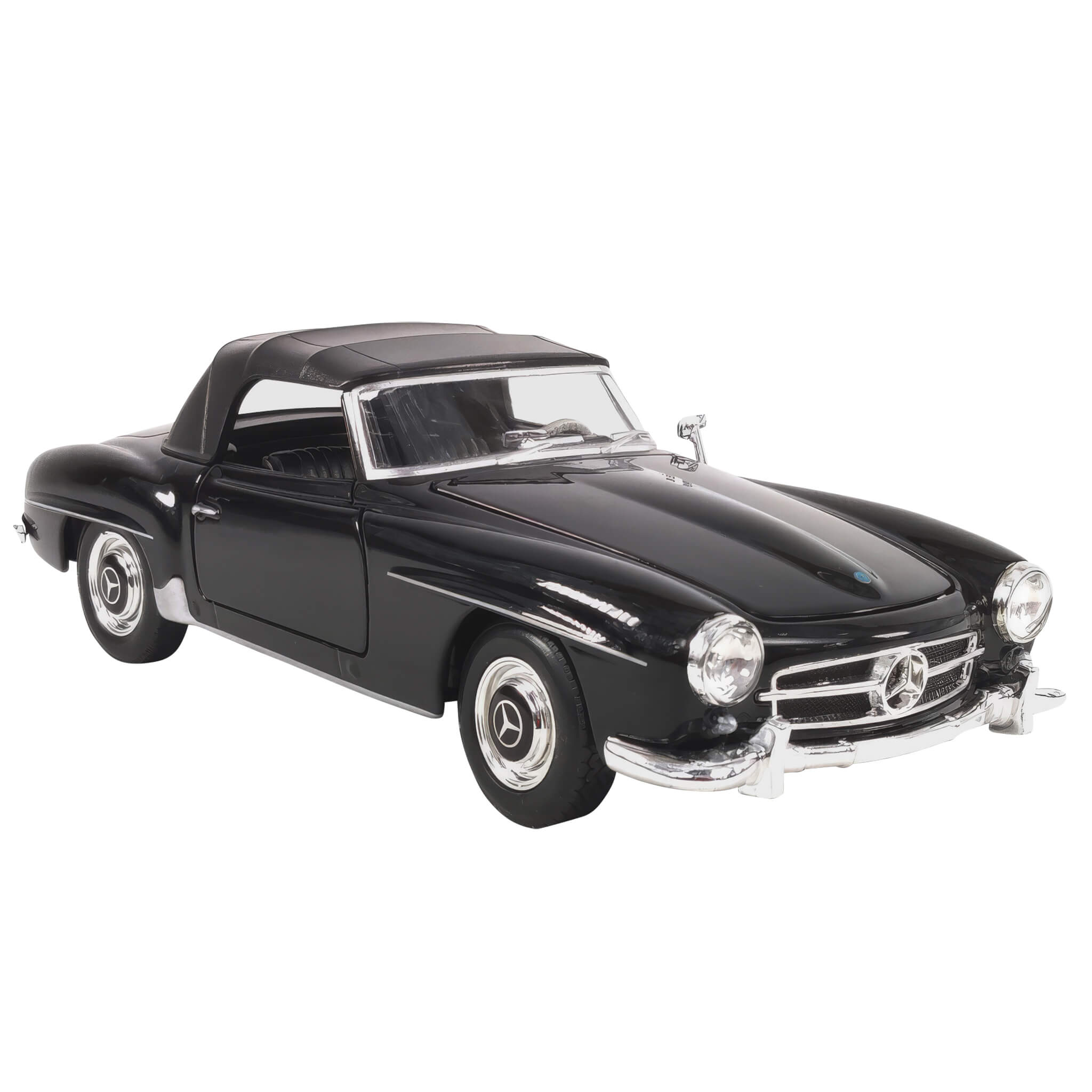 Sleek collectible model of the 1955 Mercedes Benz 190SL - Black, showcasing classic design and detailed craftsmanship, available now Up To 75% Off Retail.