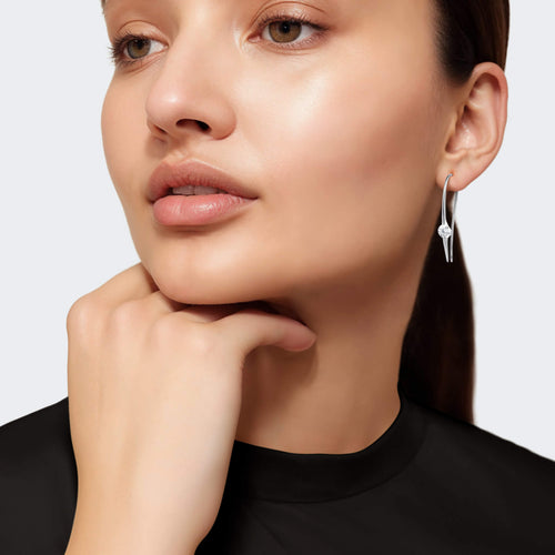 Daniel Steiger Lumnious Moissanite Silver Threader Earrings