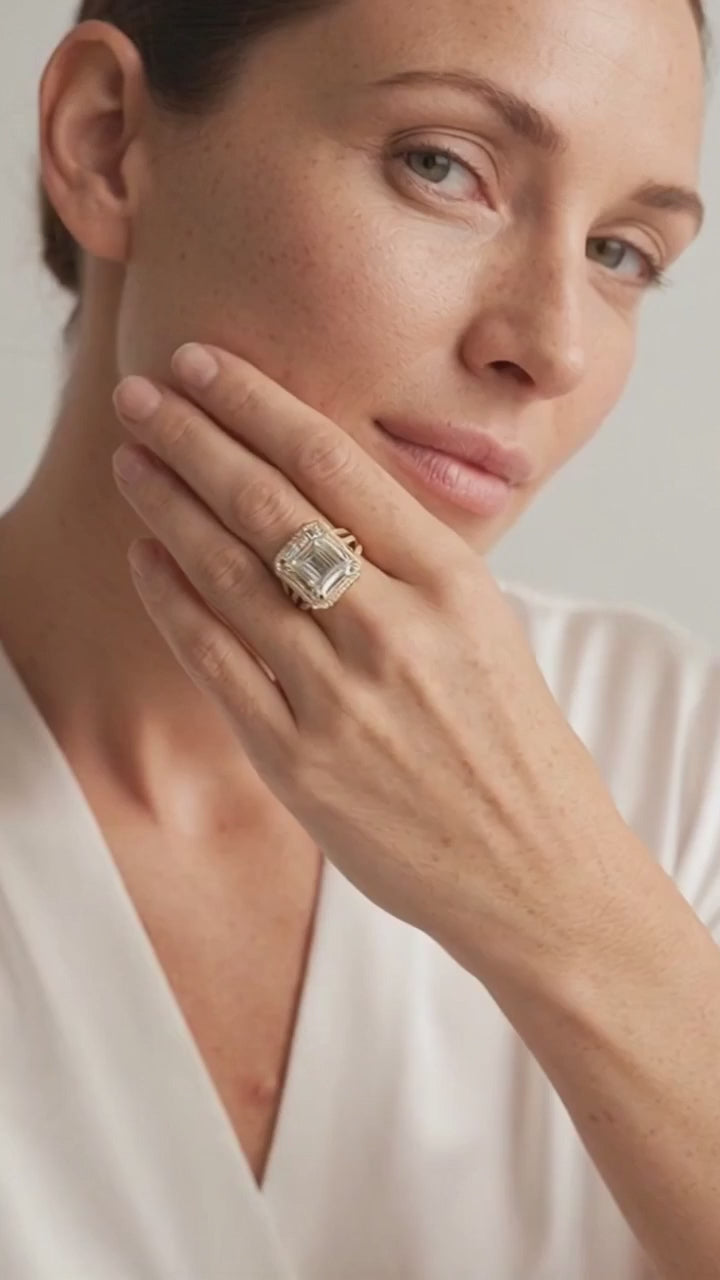 Video of model wearing Daniel Steiger Solace Sparkle Ring