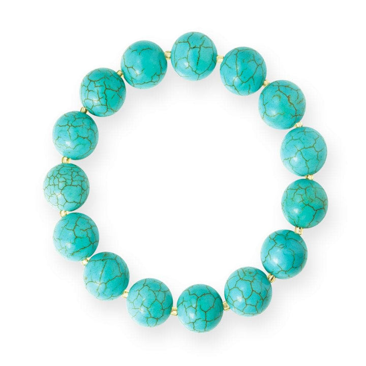 Turquoise and Tiger's Eye Bracelet featuring polished turquoise gems accented with gold plating, designed for women seeking elegant and natural jewelry.