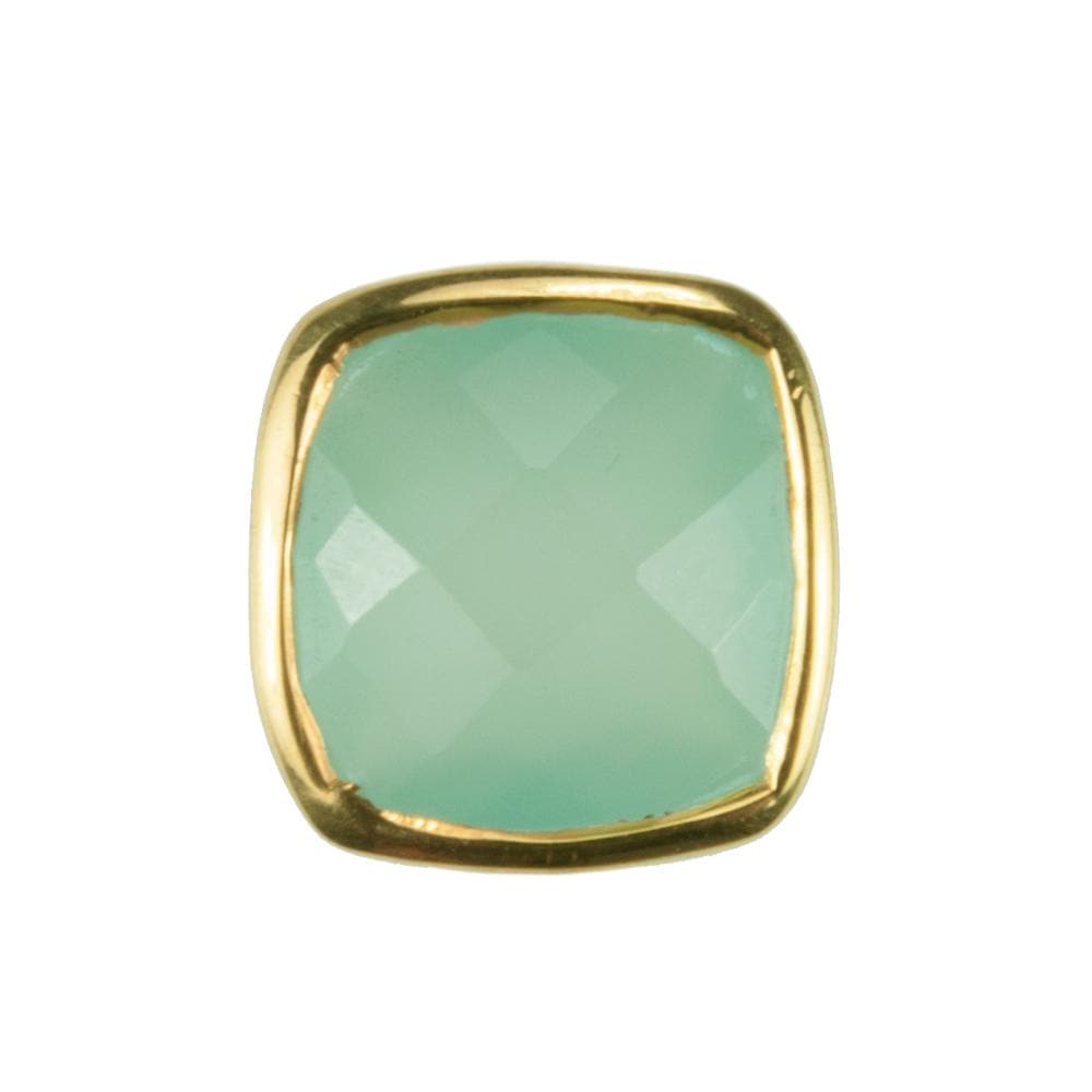 Dream Gems Earrings Green Quartz featuring a polished green quartz stone set in gold-plated sterling silver, designed for women’s elegant jewelry collections.
