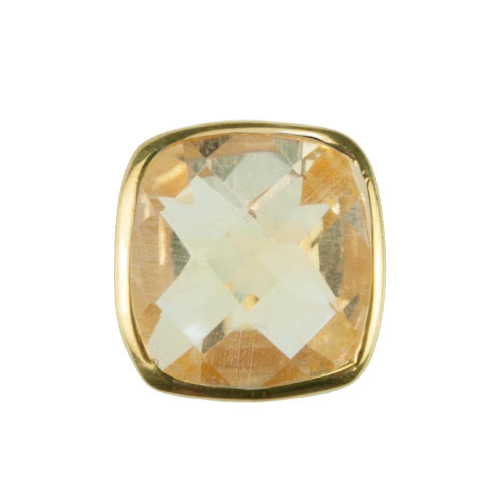 Dream Gems Earrings Yellow Citrine featuring a square yellow citrine gemstone set in gold-plated sterling silver, designed for women’s elegant jewelry collections.