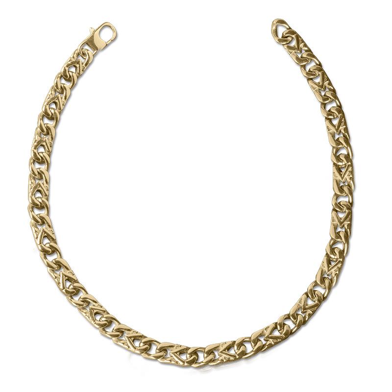 Montclair Golden Steel men's necklace crafted from gold-plated stainless steel, featuring an elegant linked chain design perfect for stylish jewelry collections.