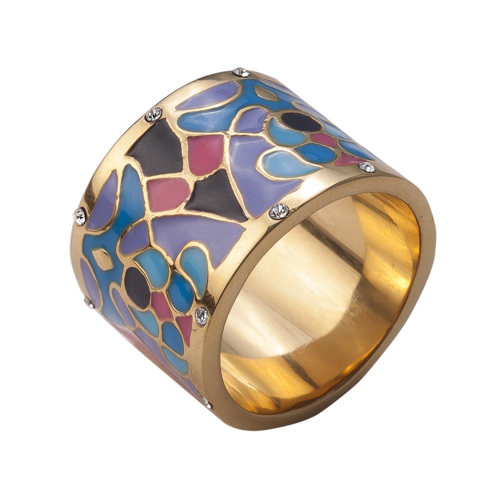 Golden Peacock Ring crafted from sterling silver with gold plating, featuring colorful enamel peacock feather design and small clear gemstones, designed for women’s jewelry.